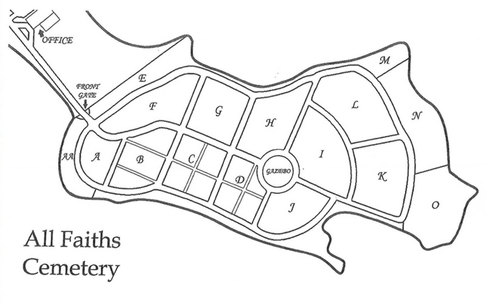 All Faiths Cemetery & Crematory cemetery map