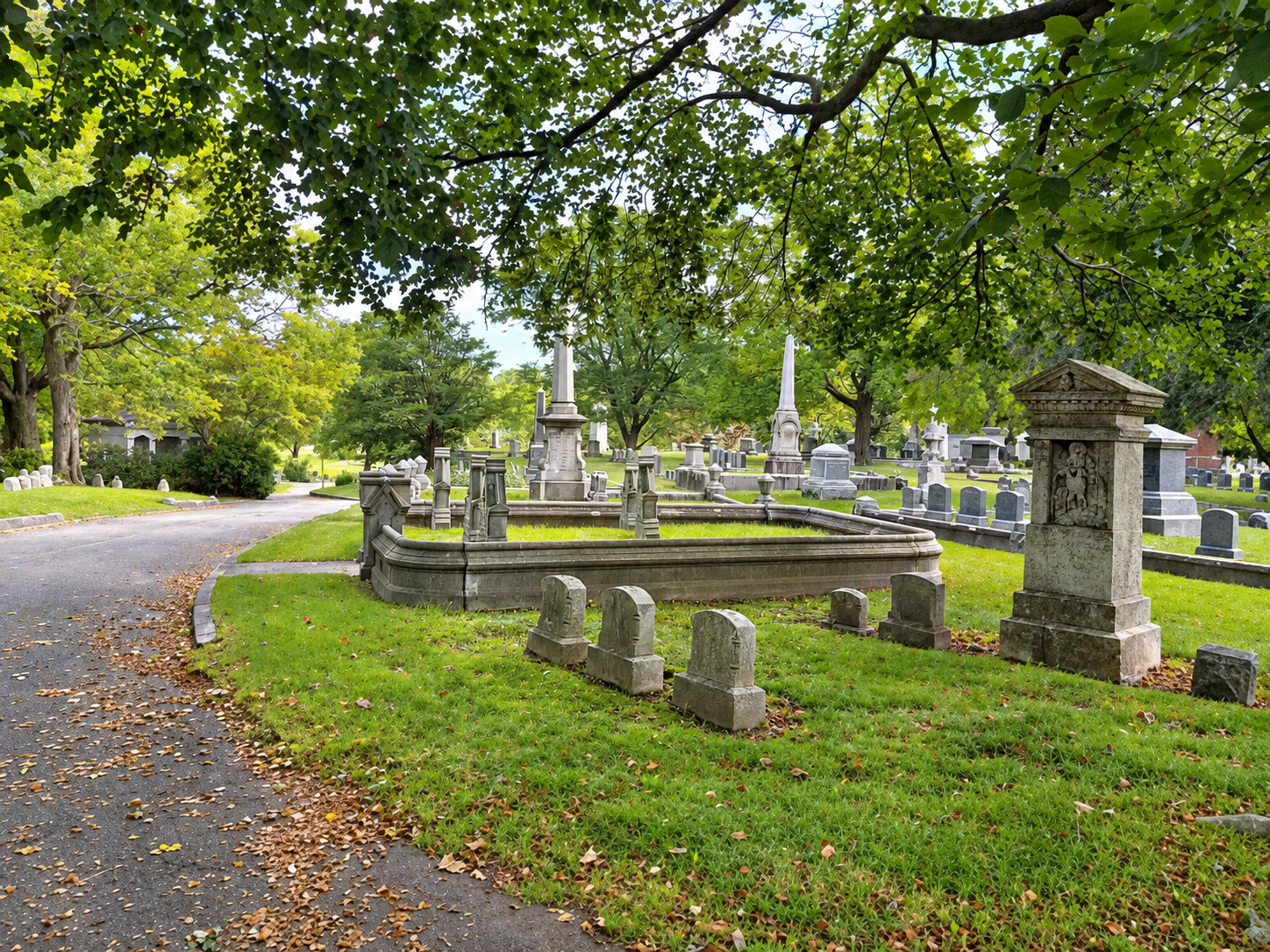 Cemetery grounds in Worcester, Massachusetts