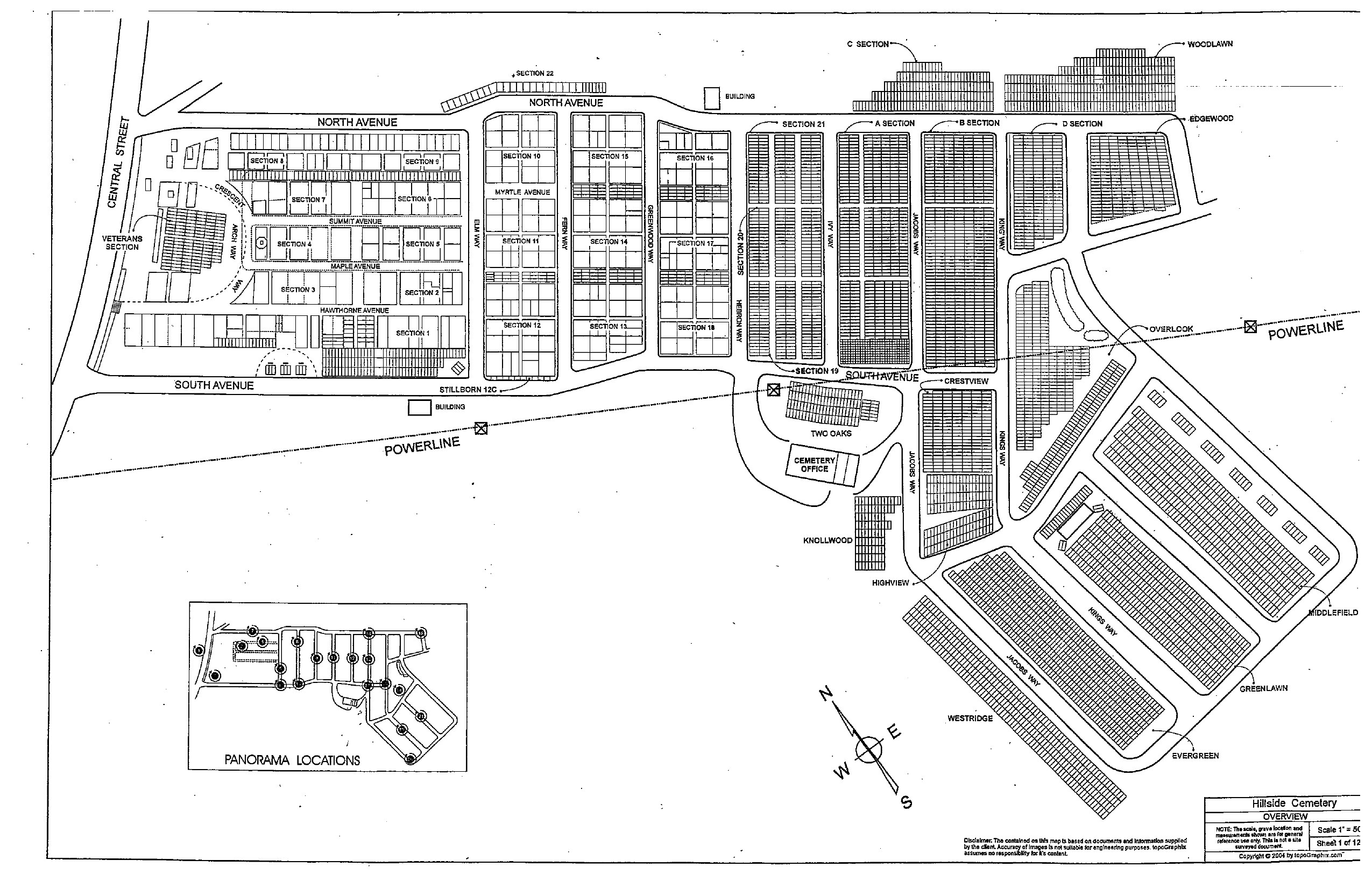 Hillside Cemetery cemetery map