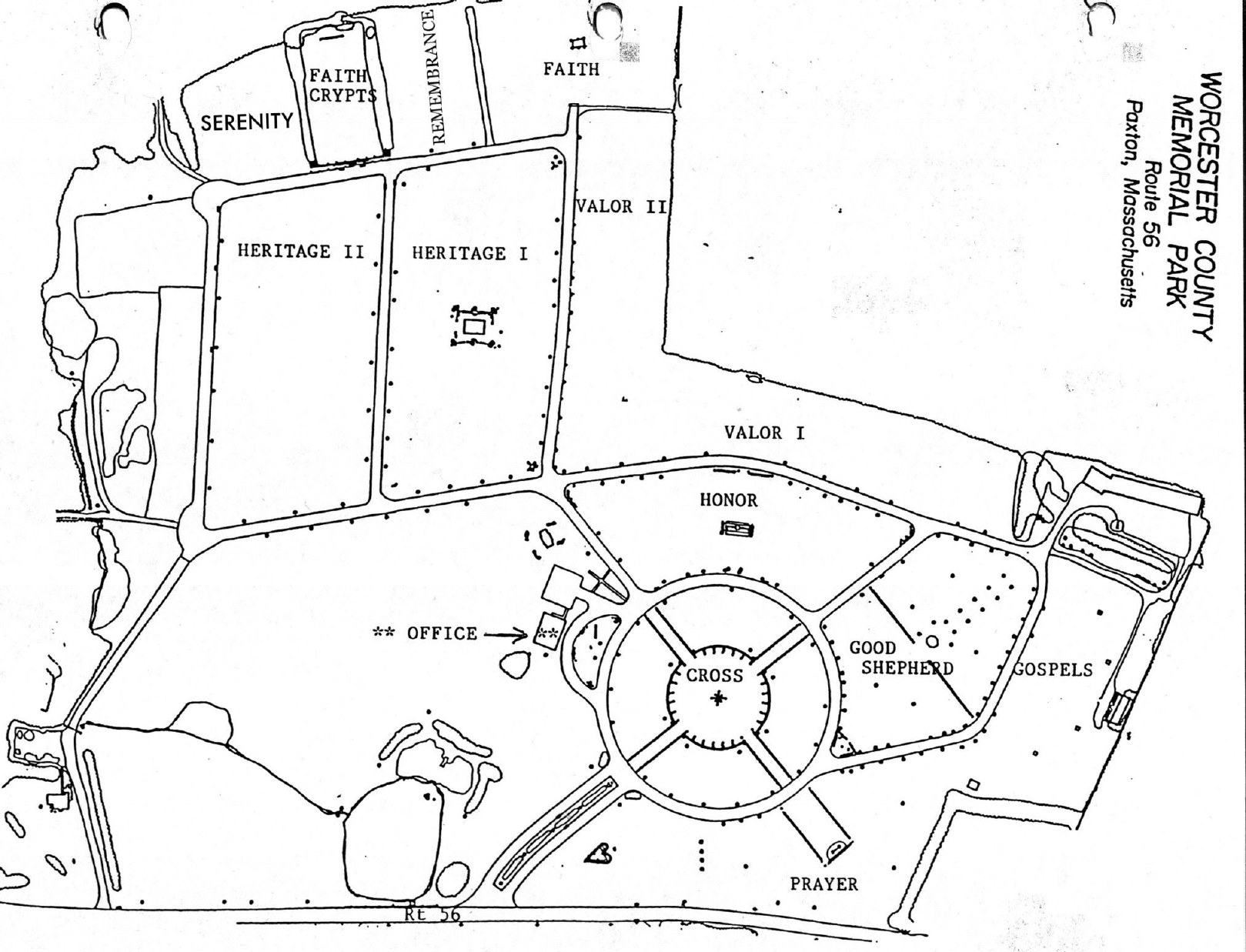 Worcester County Memorial Park cemetery map